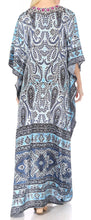 Sakkas Georgettina Flowy Rhinestone V Neck Long Caftan Dress/Cover Up