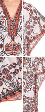 Sakkas Georgettina Flowy Rhinestone V Neck Long Caftan Dress/Cover Up