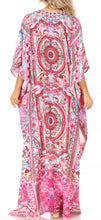 Sakkas Georgettina Flowy Rhinestone V Neck Long Caftan Dress/Cover Up